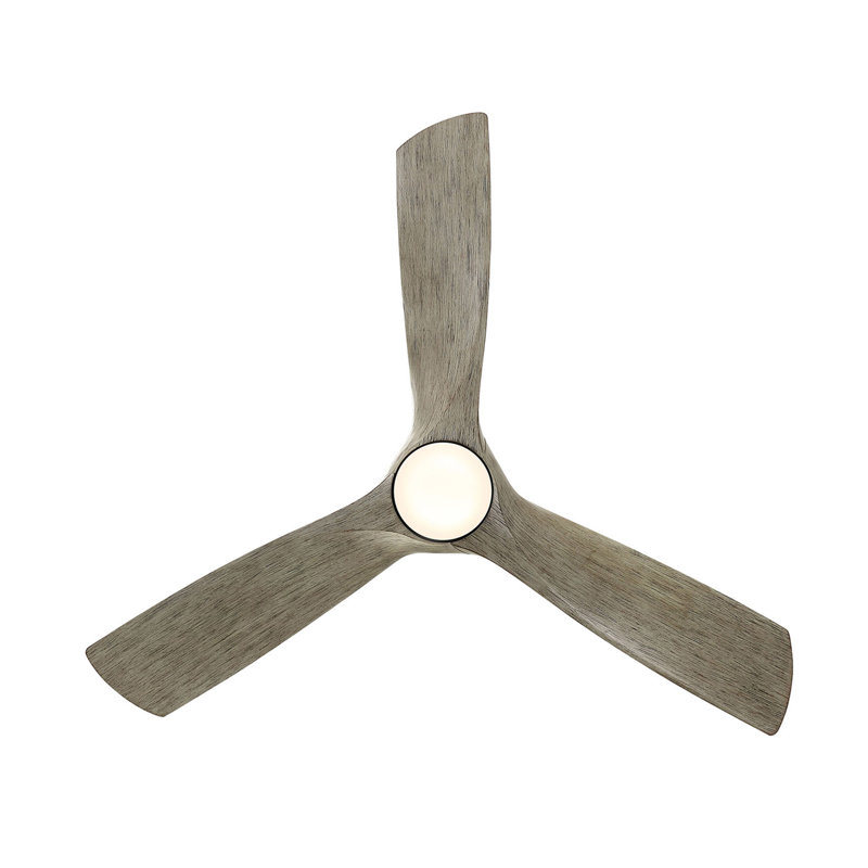 Zephyr 52" Graphite and Weathered Wood Smart Ceiling Fan with LED Light and Remote