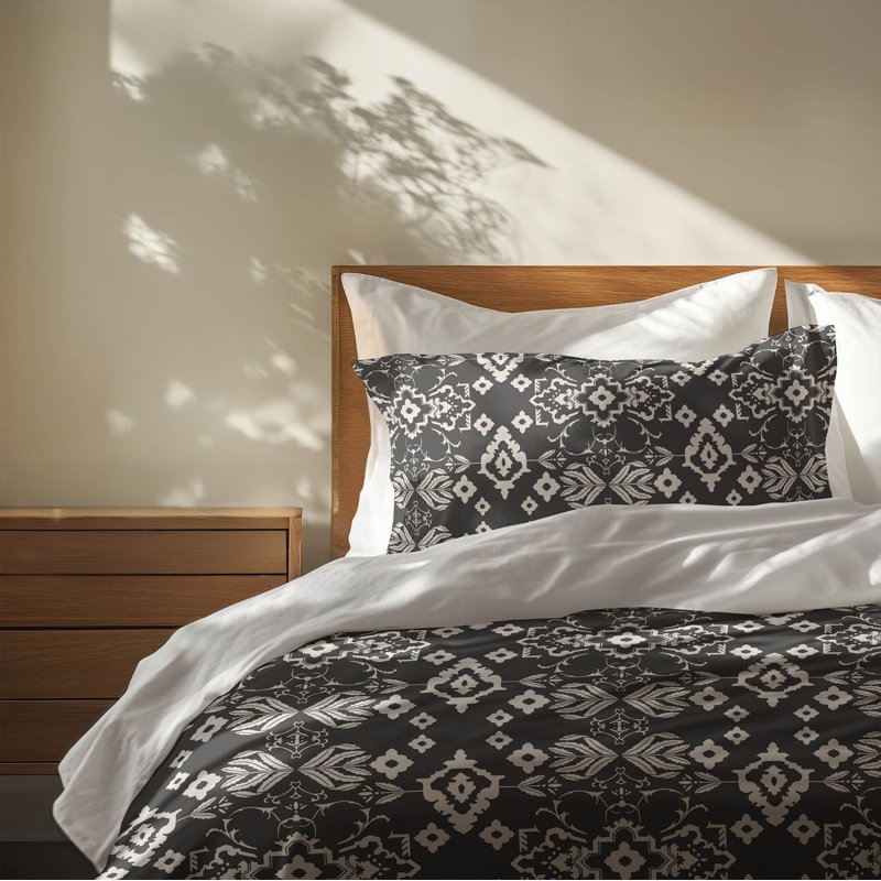 Block 3- Piece Comforter Set, King Comforter + 2 King Pillowcases, Charcoal
