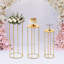 Support à fleurs en métal doré 3 pièces - Élégante colonne décorative pour mariages et événements