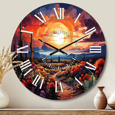 Horloge murale Western Desert Serenade Pointillism II