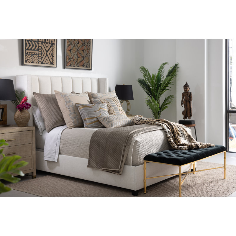 Peru Linen Square Pillow Cover & Insert, Dark Sand/Platinum