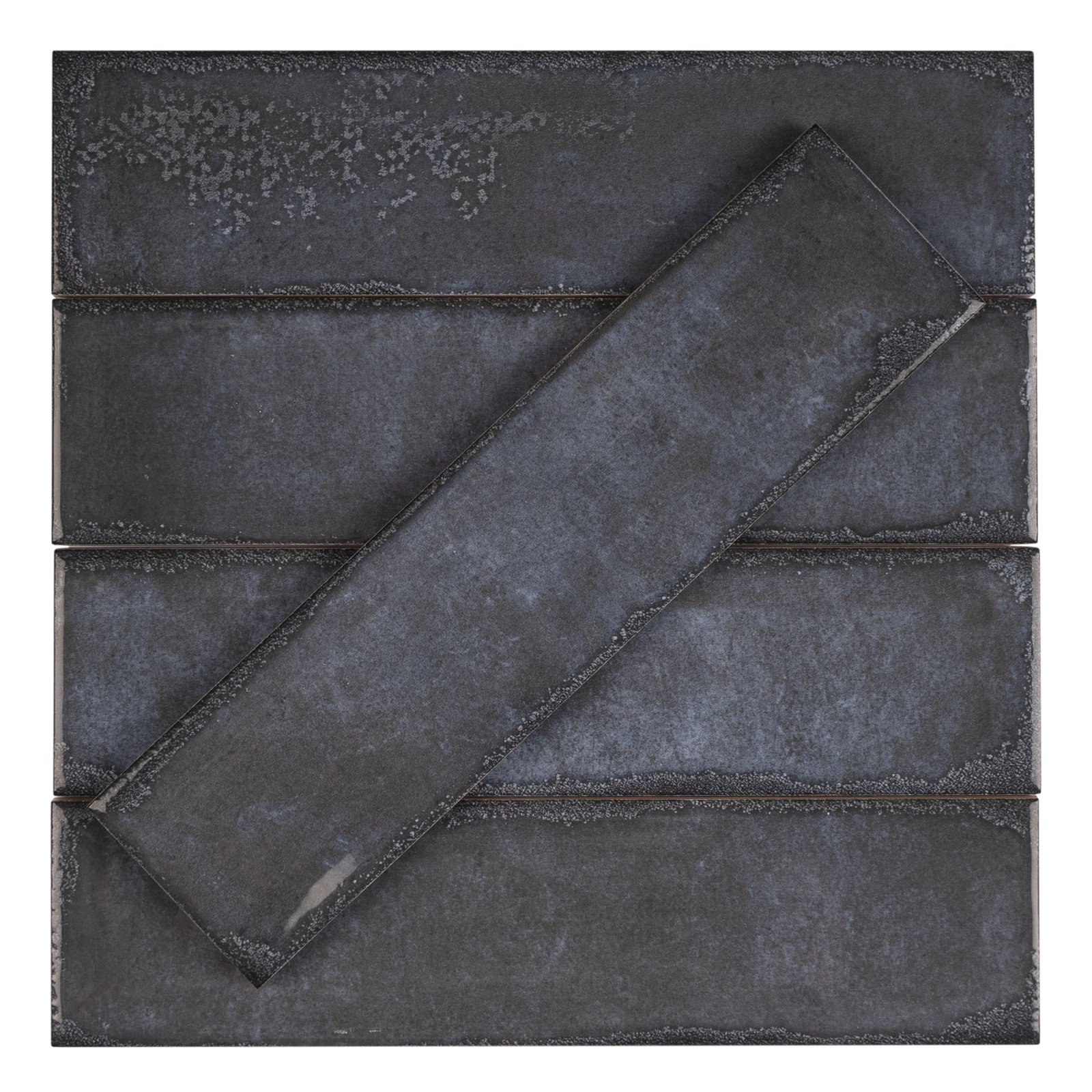 Iris 3" x 12" Ceramic Subway Wall Tile, Azul Blue