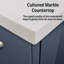 Meuble-lavabo bleu marine 30 po X P 22 po D, plateau en marbre de culture et robinet