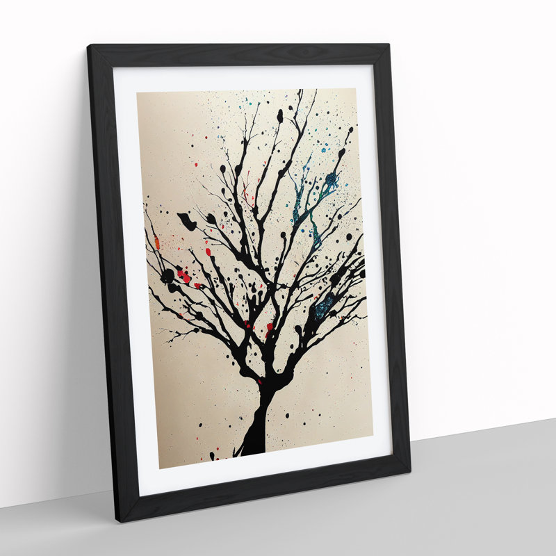 The Delightful Tree Abstract - Framed Print, Black