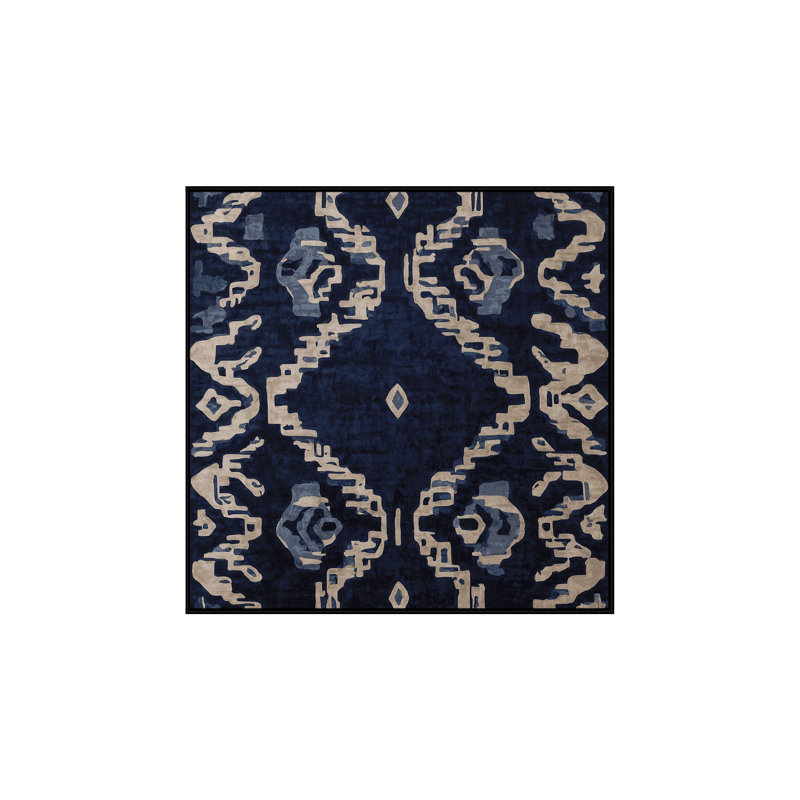 Machine Washable Gray Area Rug, Square 3'