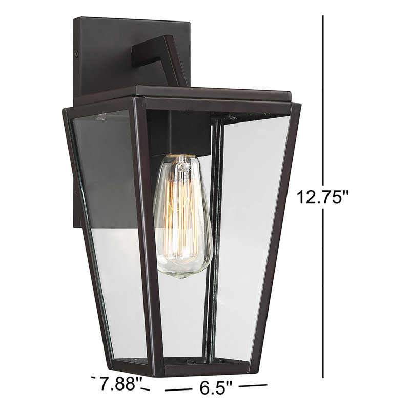 Lanterne murale d'extérieur breton anglais bronze, H 12,75 po x l 6,5 po x P 6,5 po