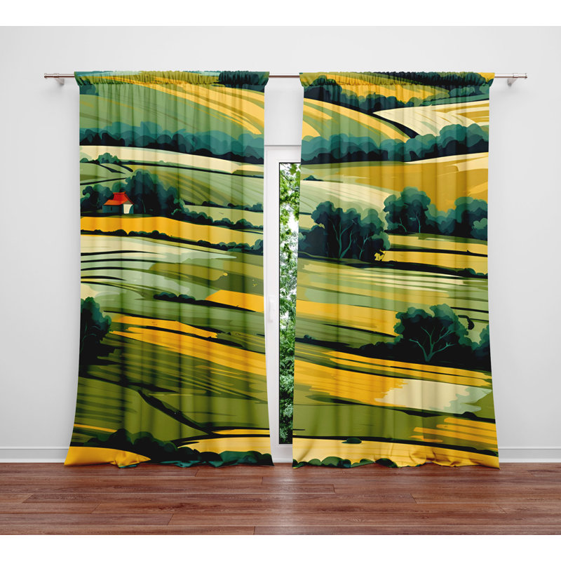 Paire de rideaux semi-transparents en polyester Dragomirka, L 40 po x L 61 po