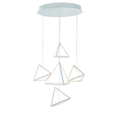 Lustre DEL 5 lumières triangulaires