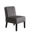 2 chaises Mid-Century modernes en velours gris, pieds en bois massif pour un style attrayant pour le salon-766842498