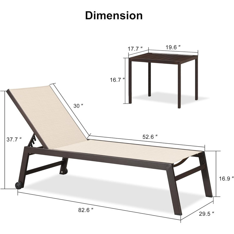Les chaises longues Ebern Designs, Marbre blanc