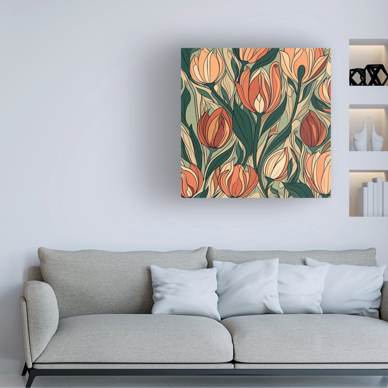 Art sur toile «Tulipe bolognaise», H 14 po x l 14 po