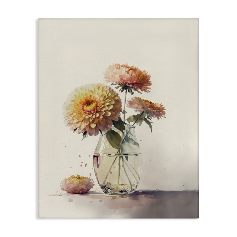 Blooming Dahlias, peinture, H 40 po x l 30 po x P 1,5 po