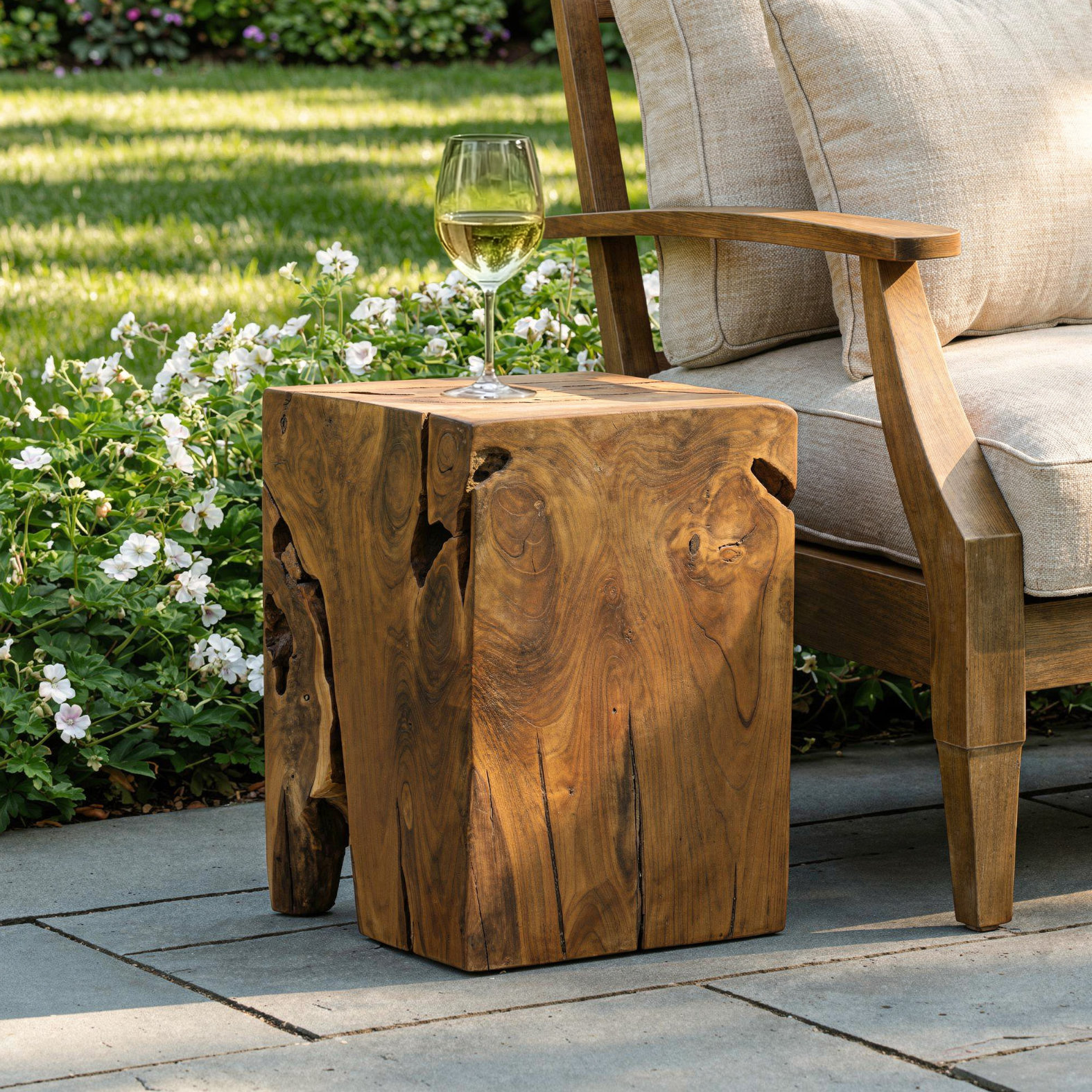 Bloomsdale 12" Teak Patio Side Table