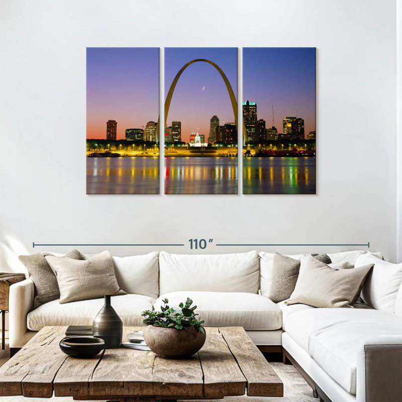 Rorry Gateway Arch At Twilight, 48" H x 74" W