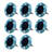 Bell+Howell Solar Powered Blue Mosaic Disk Lights, Wireless Auto On/off Solar Pathway Garden Lights