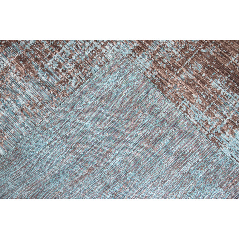 Area Rug in Brown/Teal, Rectangle 8' x 10'