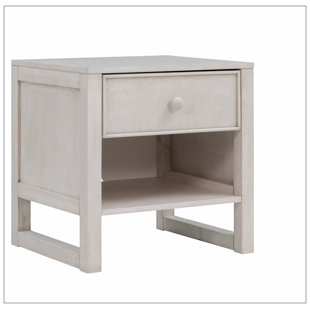 Vannest Lewallen Nightstand Wooden Nightstand with a Drawer and an Open Storage,End Table for Bedroom