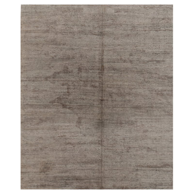 Textural Handmade Silk and Wool Area Rug