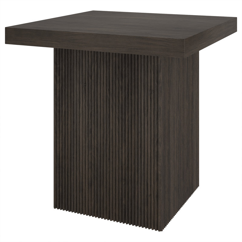 Torren 22in Wide Square Side Table in Alder Brown, Alder Brown