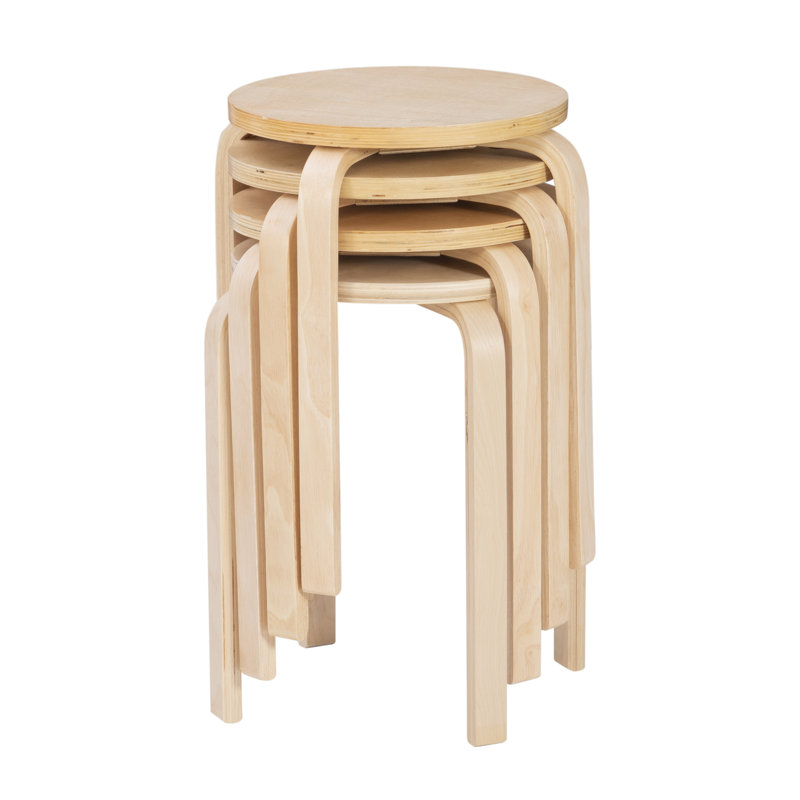 Girardi Wooden Stacking Stool Set of 4 | Utility Design