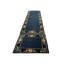 1920s Navy Blue Solid Minimalist Deco Antique Chinese Peking Runner Rug 3'3" x 18'1" Runner