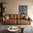 Coffee Genuine Leather Modular Sofa cushion couch