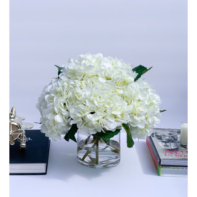 Grand arrangement d'hortensias blancs - Hortensias en soie de qualité supérieure pour la décoration intérieure