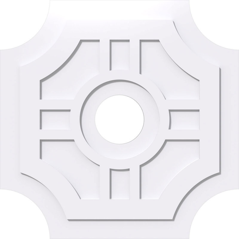 Médaillon de plafond contemporain en PVC de qualité architecturale 34 po x P 7 po x P 10 1/8 po x P 1 po