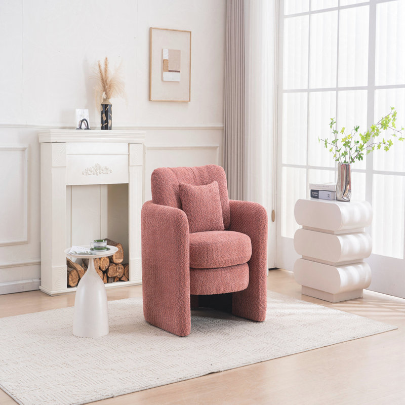 Chaise d'angle moderne arrondie - Convient à de nombreux cas de figure, siège unique élégant pour les espaces modernes, Rouge