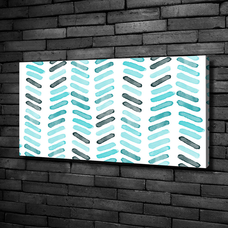 Blue Herringbone - Wrapped Canvas Print