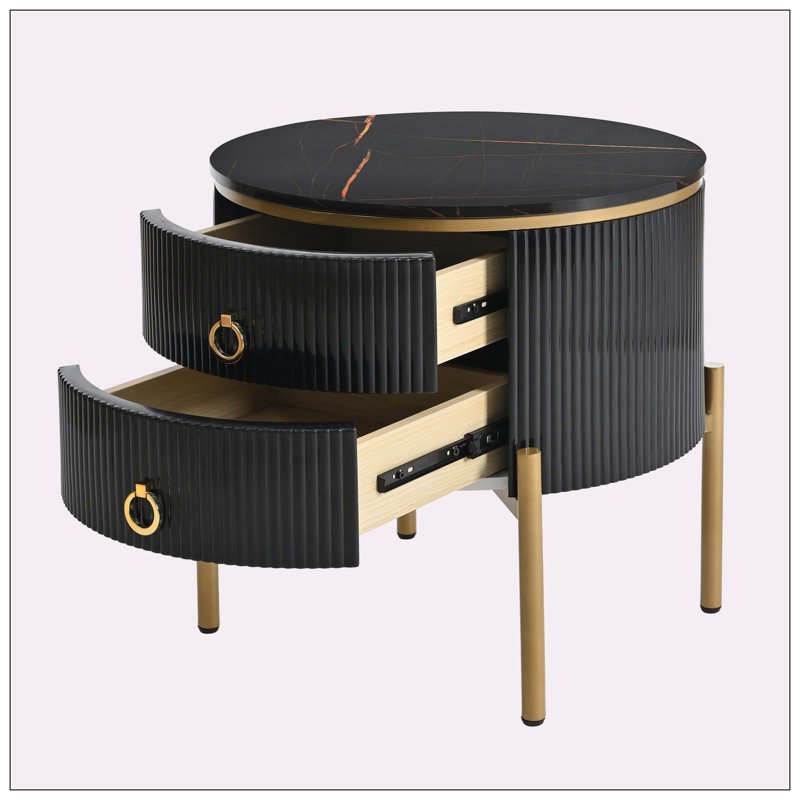 Lottelore 2 - Drawer End Table, Black