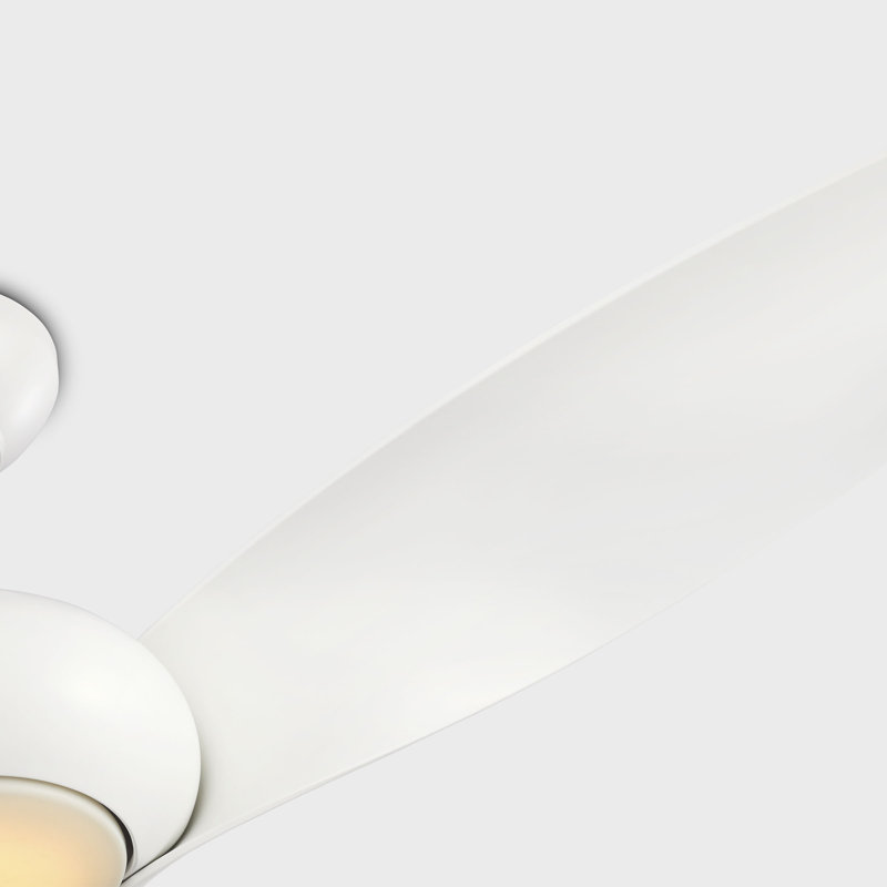 Visual Comfort Fan Topan Smart 60 LED Indoor Ceiling Fan with Threaded Downrod, Matte White ABS blades and Handheld Remote