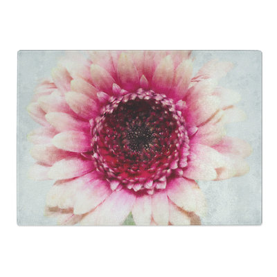 Tempered Glass Heart of a Pink Gerbera Chopping Board