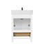 Meuble-lavabo simple 25 po avec plateau en marbre de Carrare et miroir Vallee-57369408