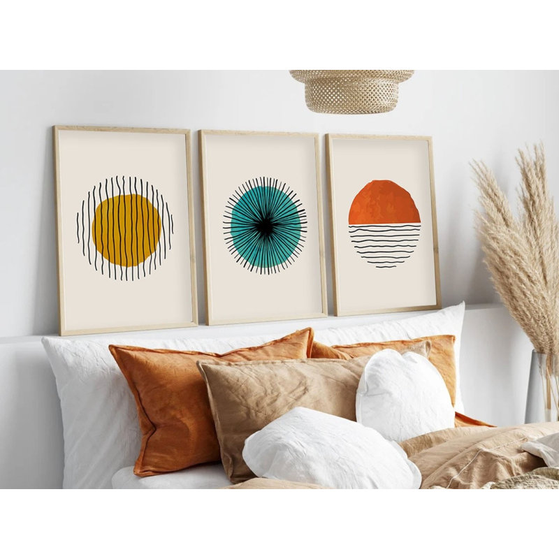 Élégante peinture décorative en panneau de fibres à densité moyenne (3 pièces), 19,7 po x 27,6 po chacune | 100% panneau de fibres à densité moyenne avec une épaisseur de 0,1 pouce, structure en bois massif (épaisseur: 1,0 pouce) | Parfait pour le salon, la chambre à coucher et le bureau