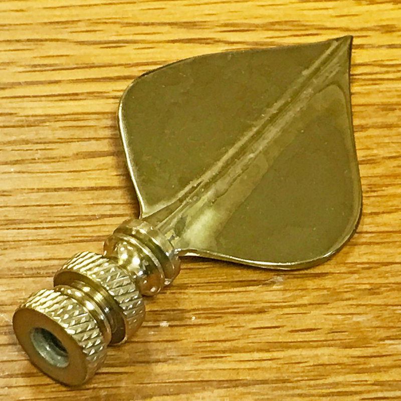Faîteau lampe à feuille pique, Laiton poli