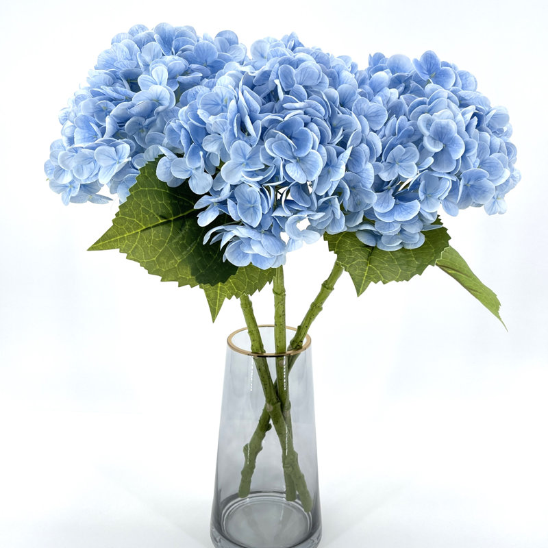 Real Touch Large Hydrangea 1 Stem, Light Blue