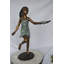 Copper and Metal Girl Holding Turtle Fountain