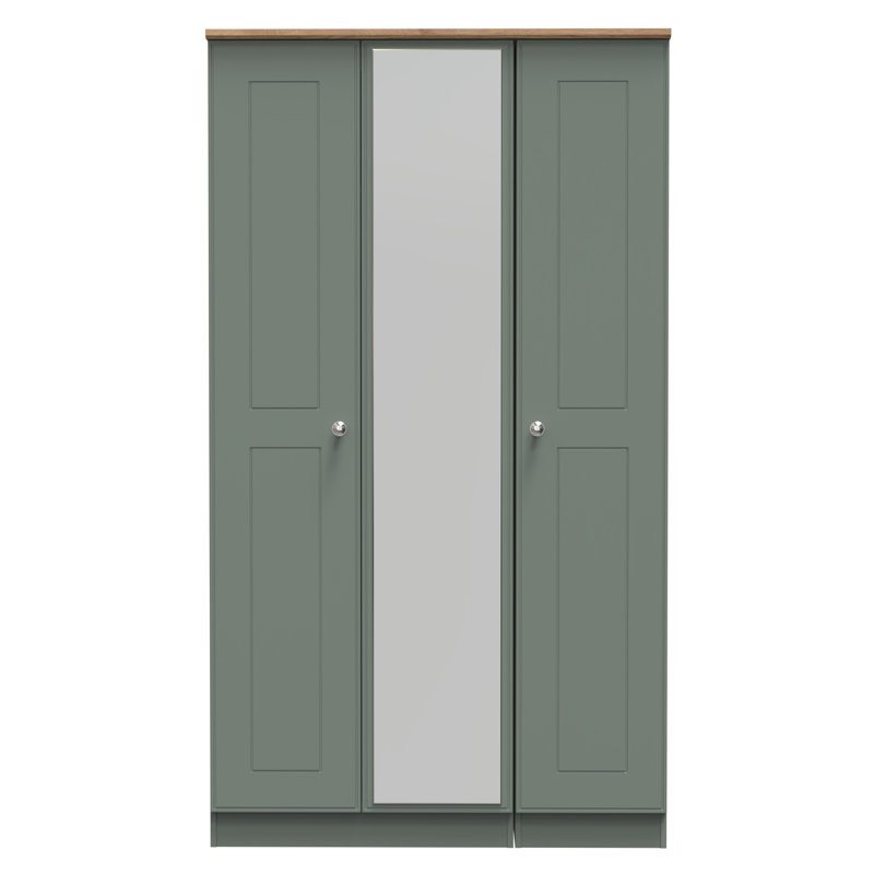 Conners Manufactured Wood Wardrobe, Reed Green/Riviera Oak