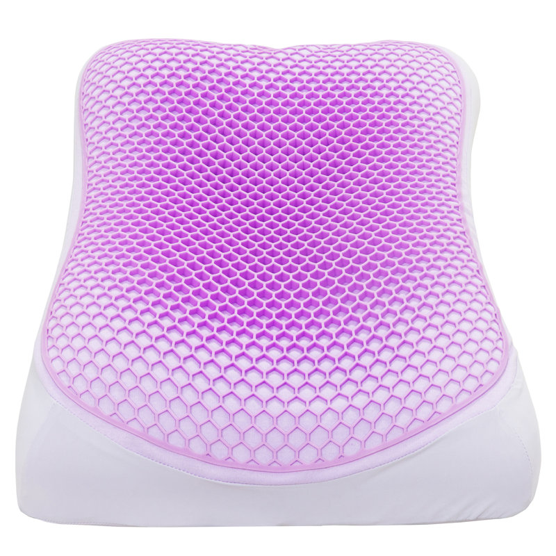 AlignCool Contour Memory Foam Pillow — Ergonomic Neck Curve + Cooling Grid Surface