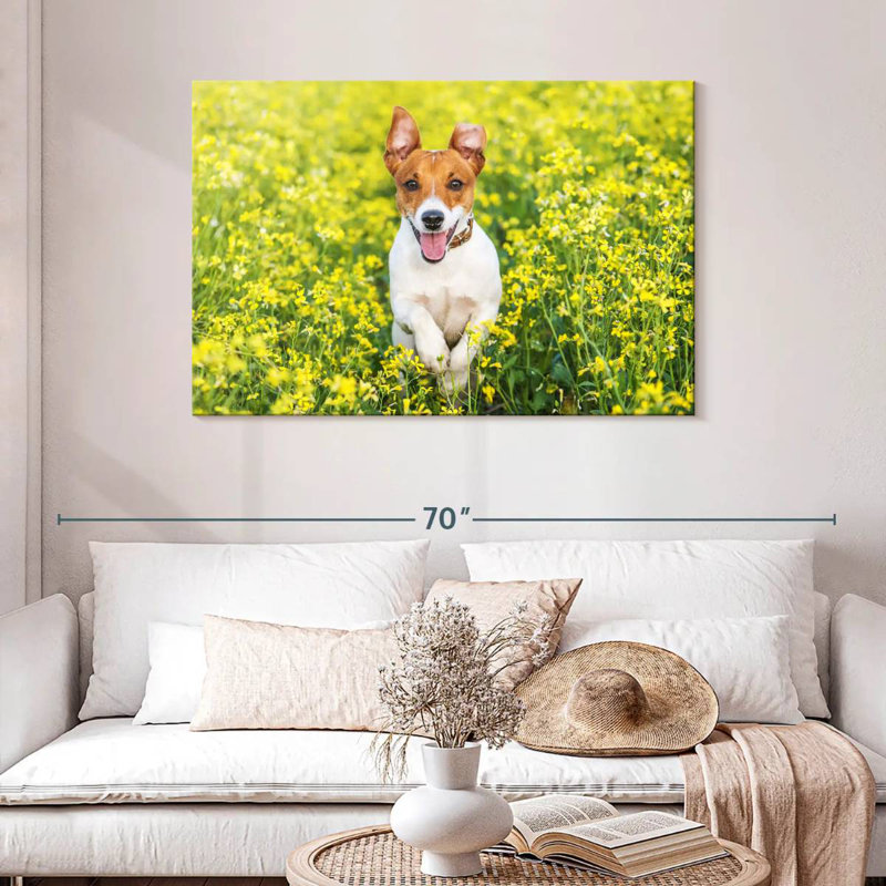Happy Jack Russell, 30" H x 45" W
