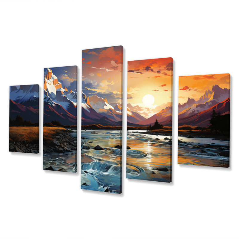 South America Mountain Majesty - impression sur toile de paysages - 5 panneaux