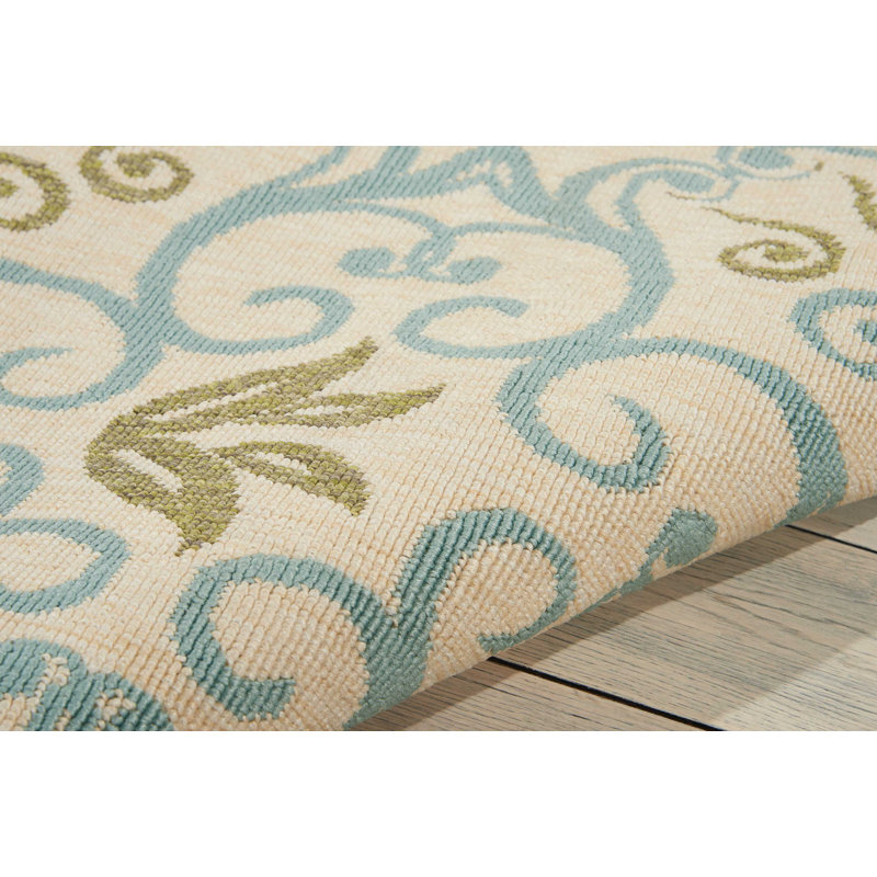 Damask Indoor / Outdoor Rug, Rectangle 9'3" x 12'9"