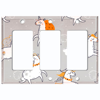 Patterned 3 - Gang Toggle Light Switch Standard Wall Plate