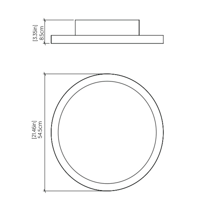 Naiá 1 - Light Flush Mount, 2.54" H x 21.26" W x 21.26" D, Imbuia