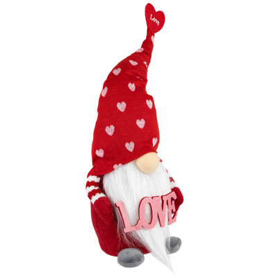 Figurine 17 po avec cœurs rouges et roses «Love Gnome»