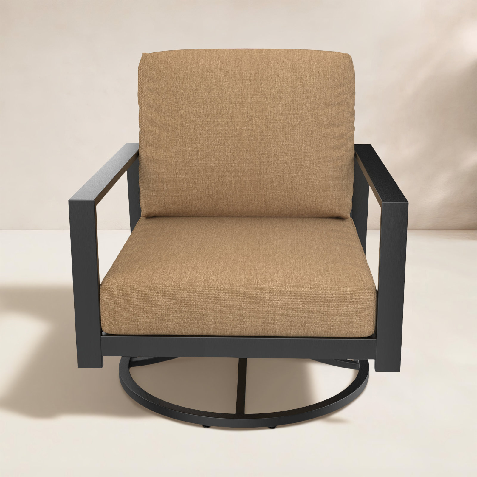 Townsend Sunbrella® Metal Patio Rocking Chair, Sunbrella® Canvas Heather Beige, Bare, No