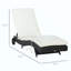 Chaise longue de piscine en osier, chaise longue de patio rembourrée en rotin de polyuréthane avec dossier réglable à 5 niveaux et roulettes pour un déplacement facile-1157766973-1157766975