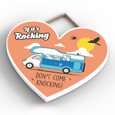 Caravan Come Knocking Blue - Novelty Print on MDF