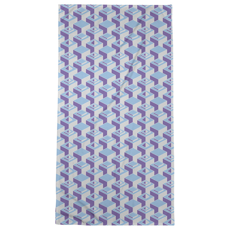 Jordao Bath Towel, Light Teal/Dark Purple